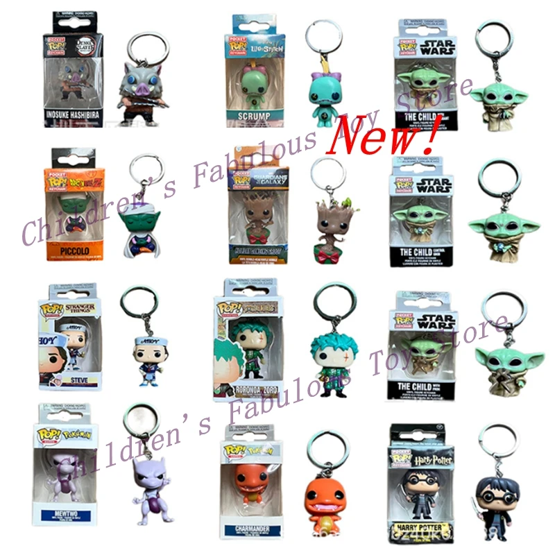 41 стилей Новое поступление, брелки для ключей FUNKO POP, Goku, закон, Грут, маленький Стив, чармандер, брелок, Yoda, детский скрапбук, экшн-фигурка, игрушка