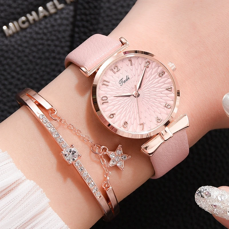 

Luxe Vrouwen Armband Quartz Horloges Voor Vrouwen Magnetische Horloge Dames Pink Dial Polshorloge Klok Relogio Feminino