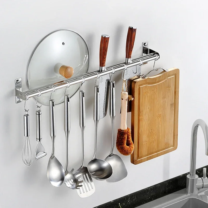 Кухонный крючок подвесной стержень бытовая настенная стойка из нержавеющей