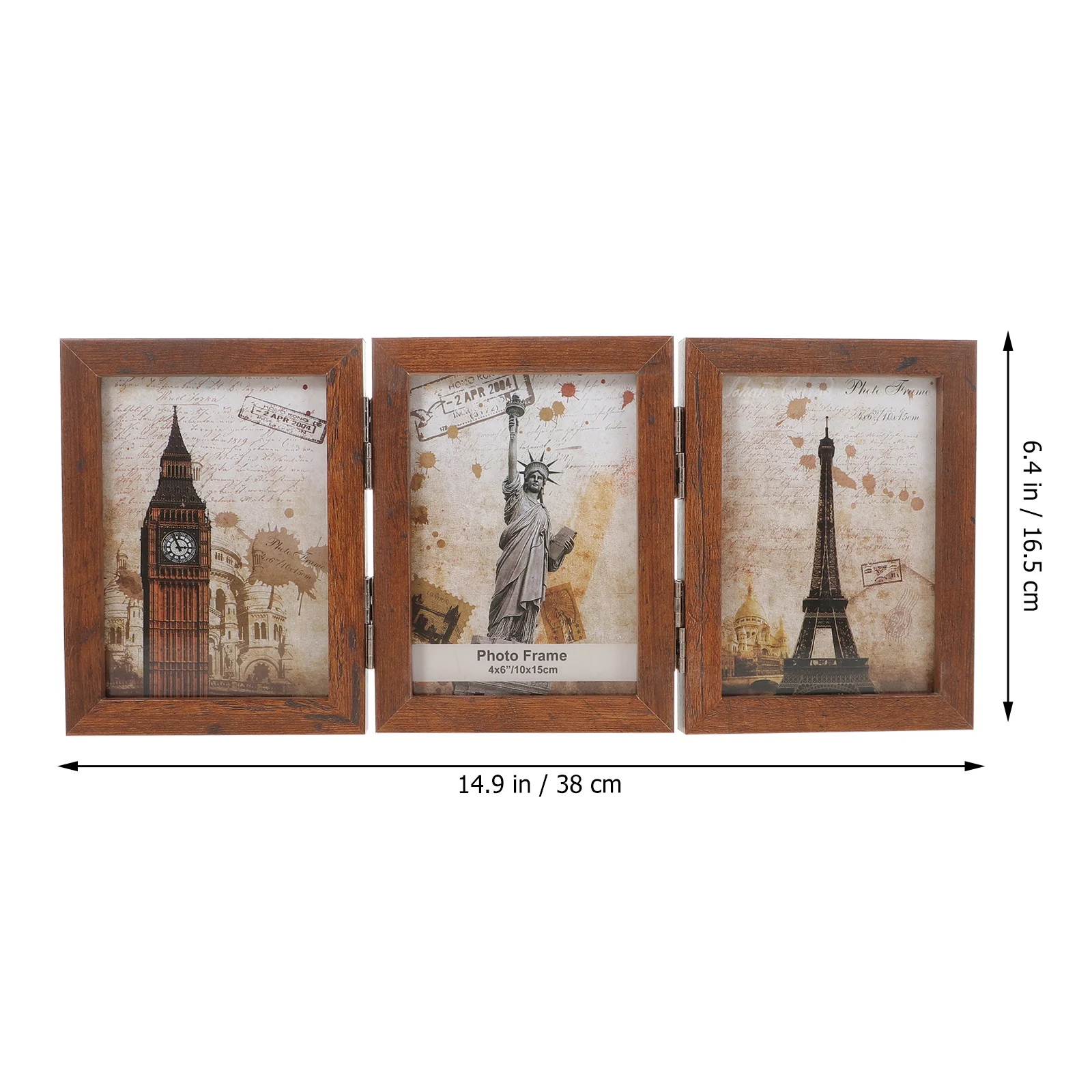 

Frame Picture Photo Frames Display Collage Family Wallet Wedding Holder Wooden Hinged Vintage Desktop Decor Wood Lover Gift