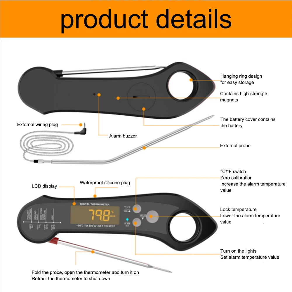 cooking electronic digital thermometer home tools bbq food meat milk barbecue kitchen convenience gadgets grill heat meter probe free global shipping