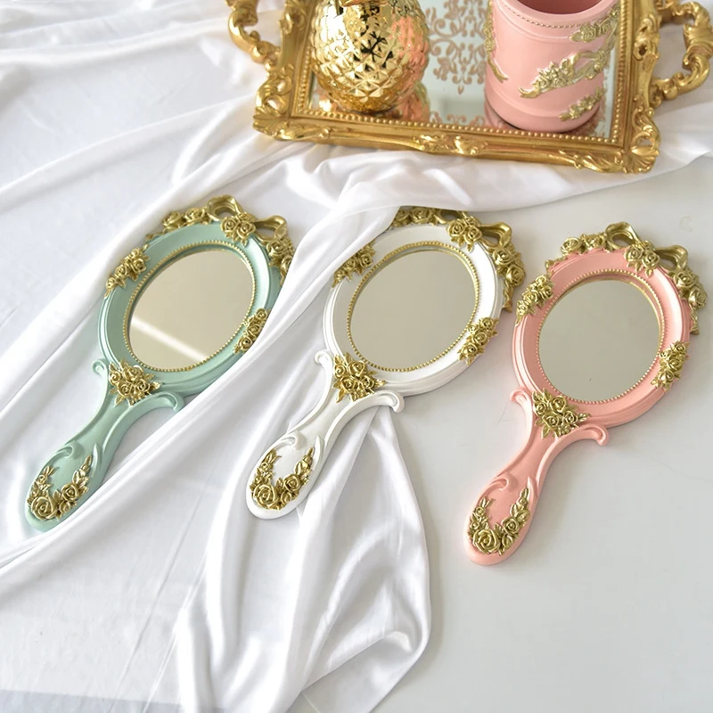 

Cute Creative Vintage Hand Mirrors Makeup Vanity Mirror Handheld Cosmetic Mirror With Handle For Gifts