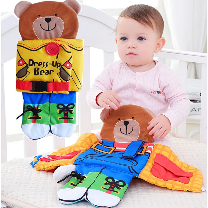 

Cloth Puzzle Baby Hand Educational Book Early Reading Learning Books Develop Bear Fabric Cognize Newborn Book Kids Puppet Toys
