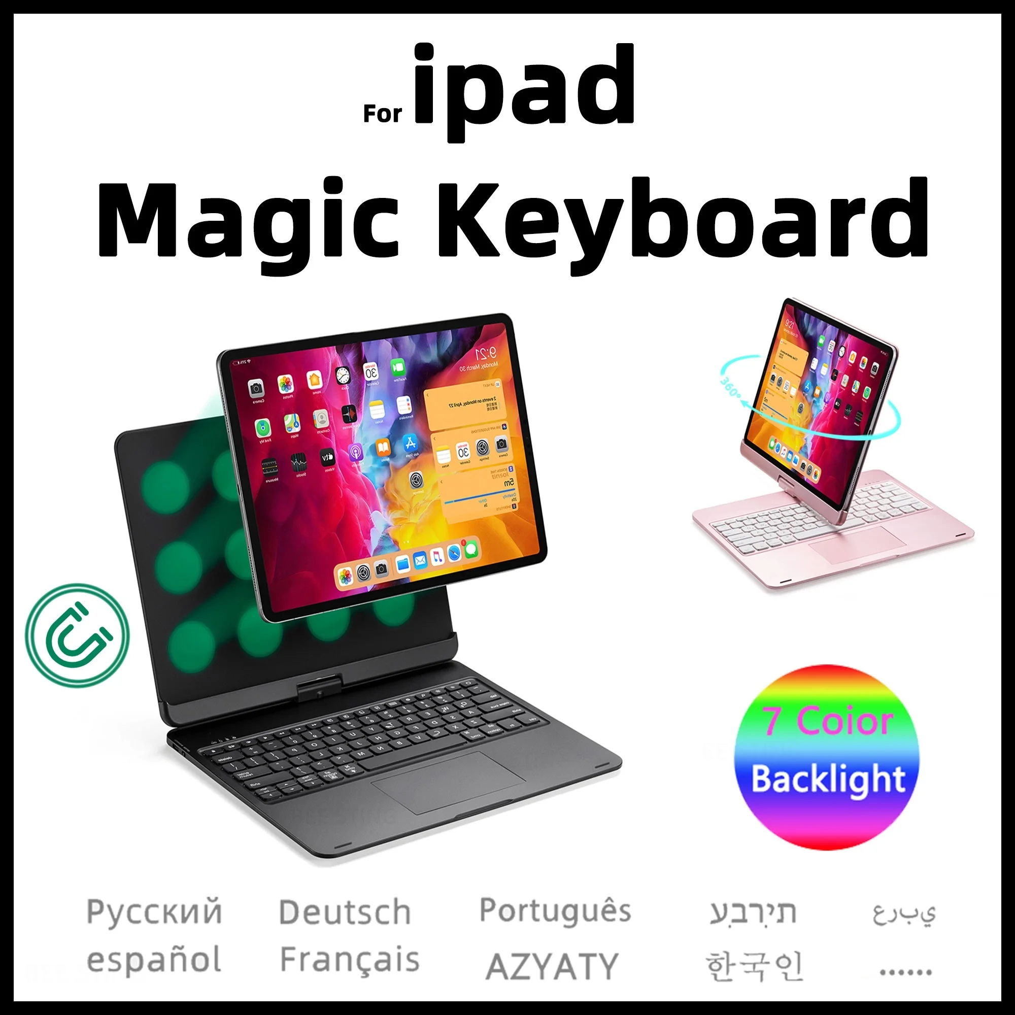 

Magic Keyboard Case For iPad Pro 11 12.9 2021 2020 2018 Air 4 5 10.9 2022 5th 4th Generation Backlight Magnetic Keyboard Cover