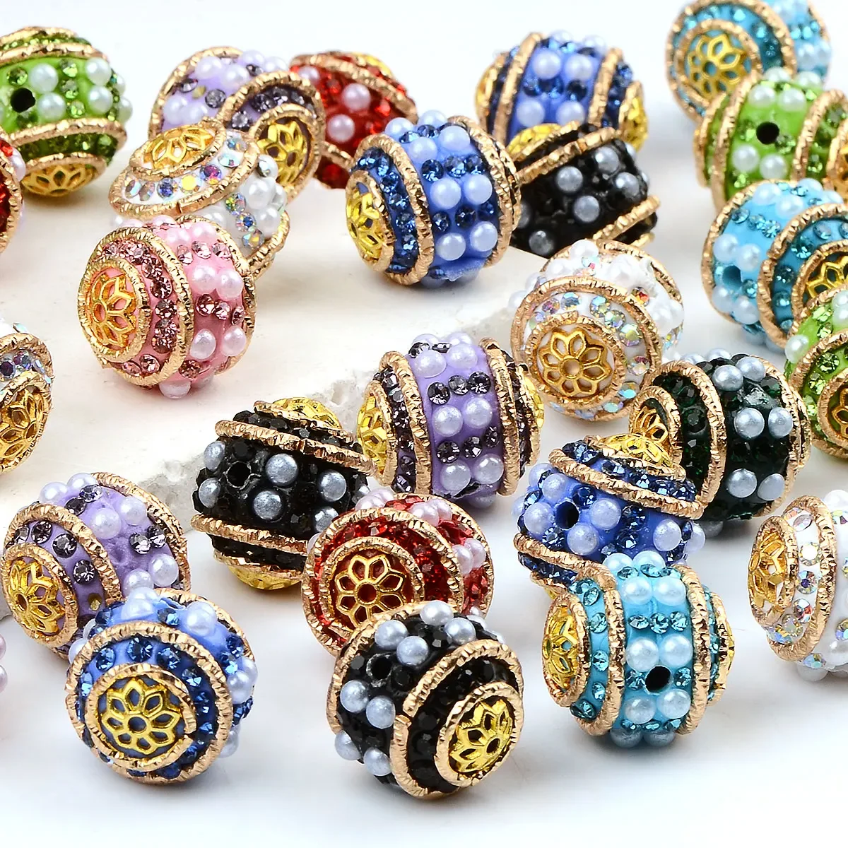 3 шт. 1 6 см разные цвета винтажные инкрустированные круглые акриловые бусины для