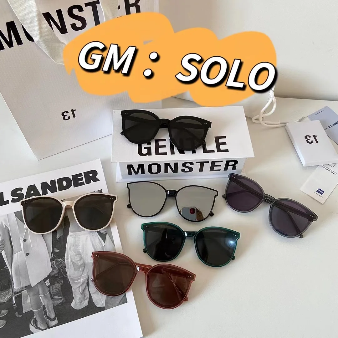 

2022 New Fashion Korean GM Sunglasses women men GENTLE MONSTER Round Acetate Polarizing UV400 SOLO sun glasses Acetate Brown gm