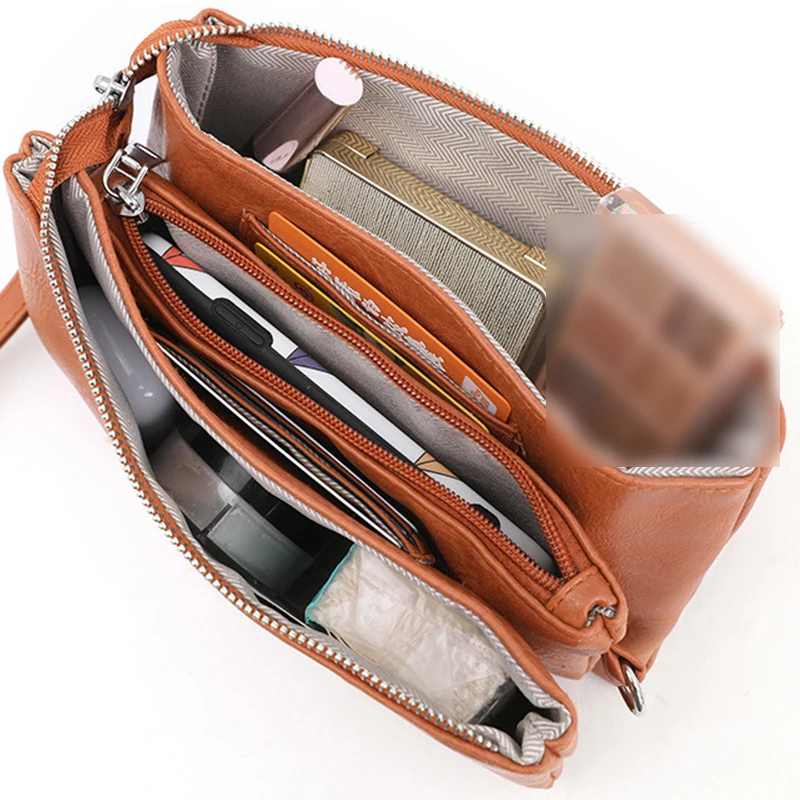 Ladies Cross Body Messenger Pu Small Bag Womens Shoulder Over Bag Handbag Soft Phone Clutch Bag for Outdoors Activities