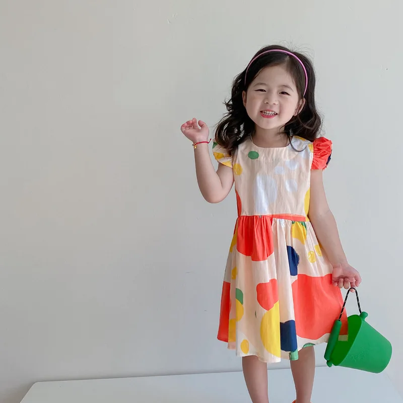 

Летнее Хлопковое платье для девочек 1-6 лет