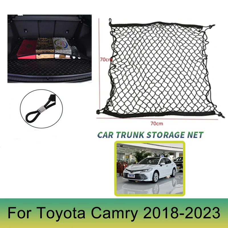 

for Toyota Camry XV70 Daihatsu Altis 2023 2022 2021 2020 2019 2018 70x70 CM Nylon Cargo Mesh Net Luggage Elastic Car Accessories