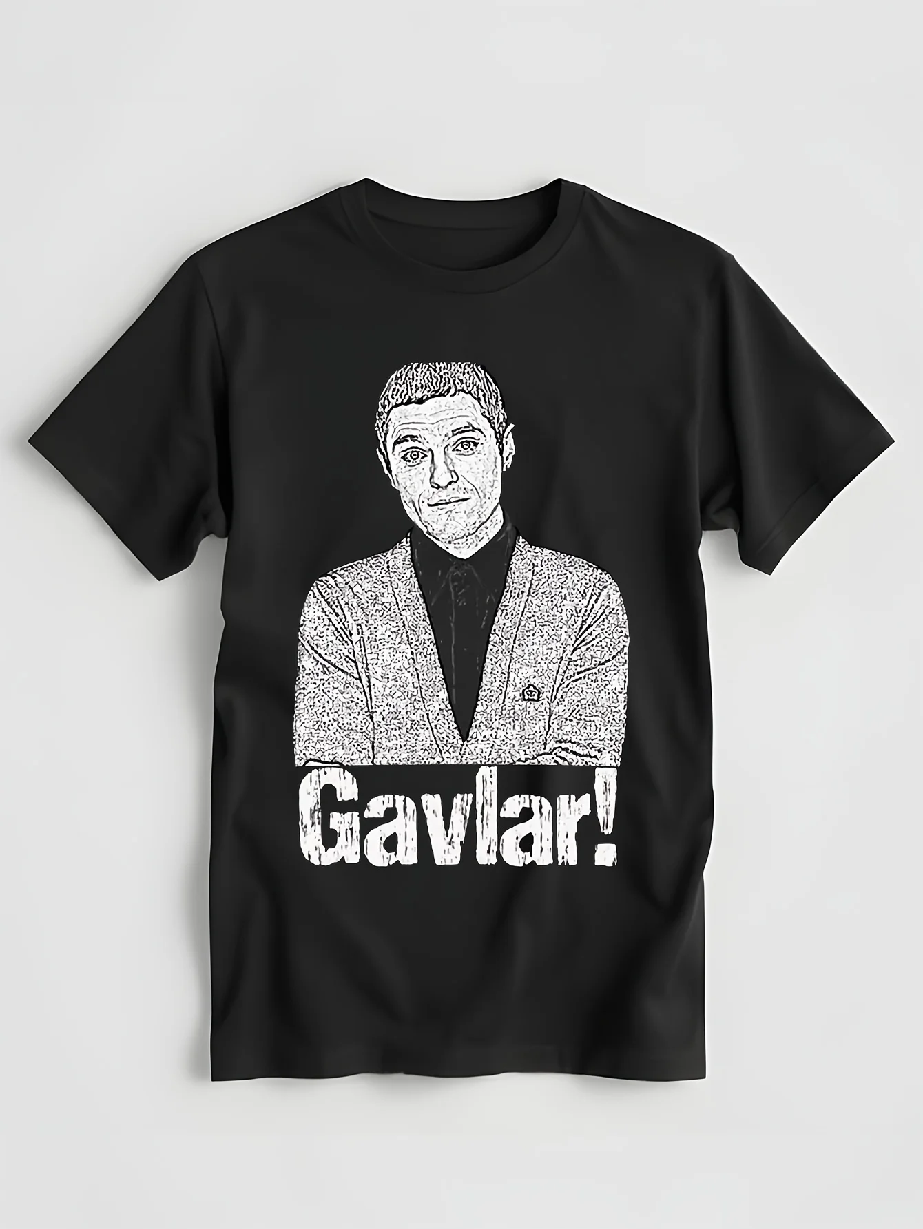 Футболка Gavlar-Gavin and Stacey корейские модные футболки с аниме для мужчин черные