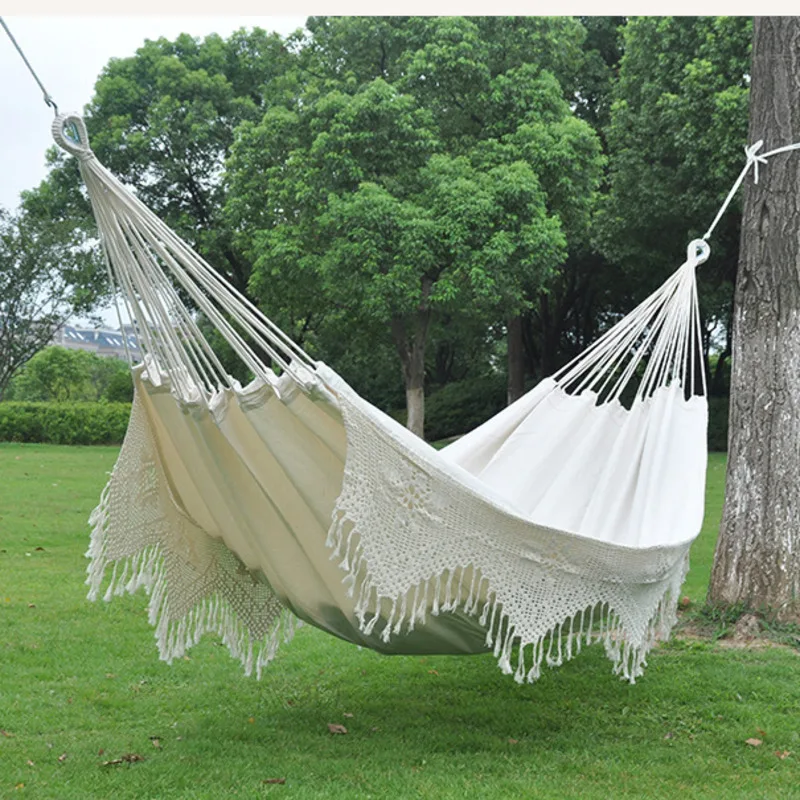 

Load Bearing 300kg Hammock For Home Thick Cotton Rope Hammocks For Garden Hand-woven Hammock Chair Breathable Hammock Strap