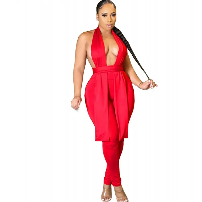 

Африканская одежда для женщин, комплект из 2 предметов, брюки с высокой талией, костюмы, летняя новая модная однотонная Сексуальная африканс...