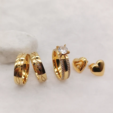 Ювелирные изделия из золота 22 карата, кольца для онлайн-покупок, свадебное кольцо Дубая, свадебные комплекты обещаний, обручальные серьги-гвоздики для девушек