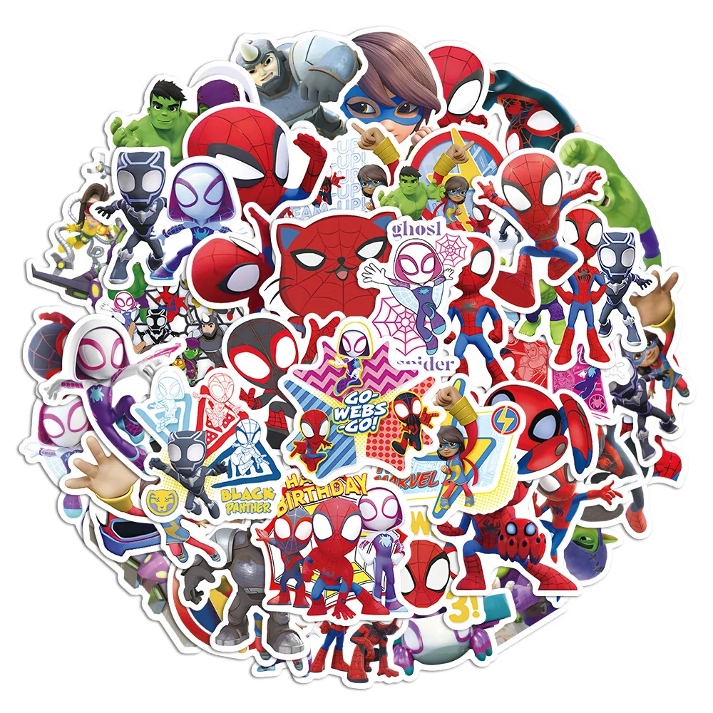 

10/30/50/100pcs Disney Cartoon Spider-Man and His Amazing Friends Stickers Anime Decals DIY Laptop Diary Car Kids Sticker Toys