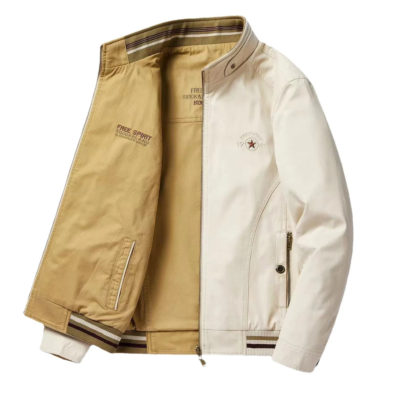 Куртка-бомбер мужская деловая Повседневная свободная Спортивная Двусторонняя