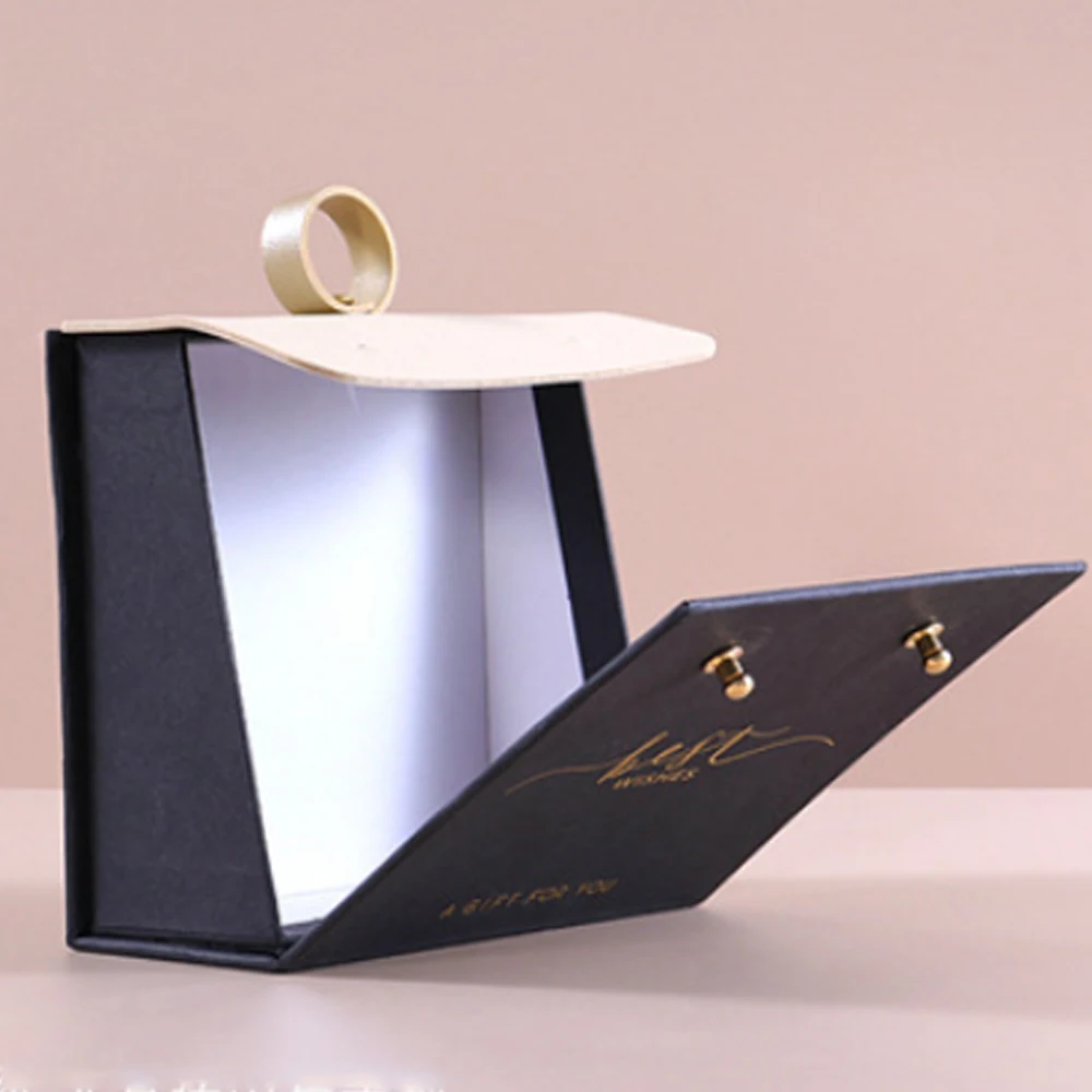 10Pcs Jewelry Box Popular Handle Jewelry Packaging Box Emblem Lipstick Gift Box Paper Box Wholesale for Wedding Valentine's Day