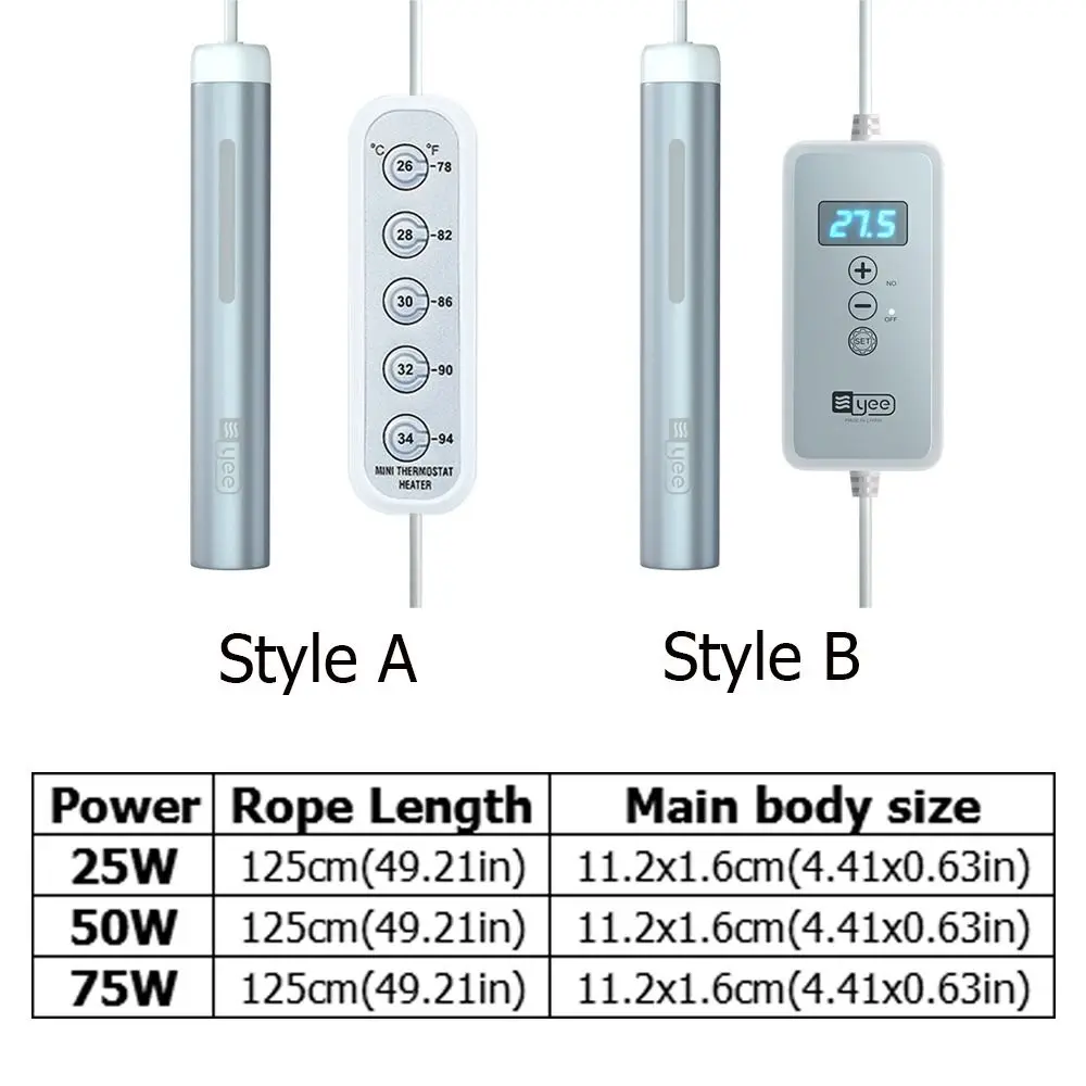 25/50/75 Вт погружной нагреватель для аквариума с регулируемой температурой