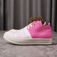 pink rick canvas sneakers low top owens mens casual shoes skil mesh womens shoes ro trainer sneakers
