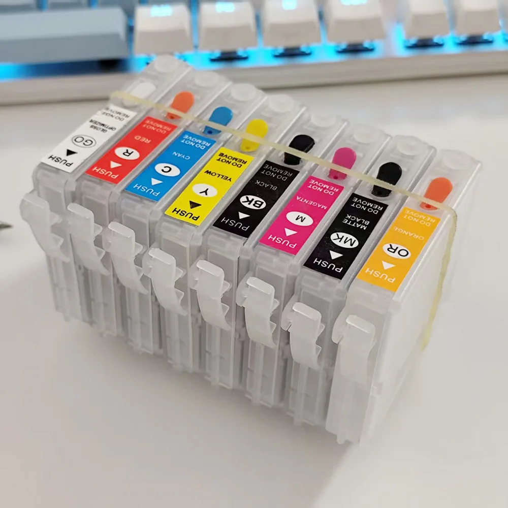 Фото 8 цветов, пустые картриджи T0540-T0549 с постоянным чипом для принтеров Epson Stylus Photo R800 R1800 №2