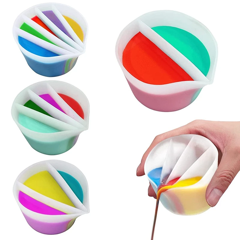 

Reusable 2/3/4/5 Channels Split Color Mixing Cups For Paints,Resin Pouring Painting Tools DIY Making Drawing Accessories