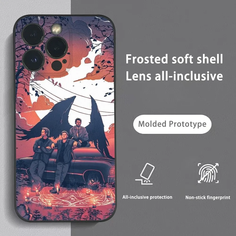 Чехол для телефона S-Supernaturals с ТВ-шоу iPhone 16 15 14 13 Pro Max Plus Mini Frosted Soft Shell Funda