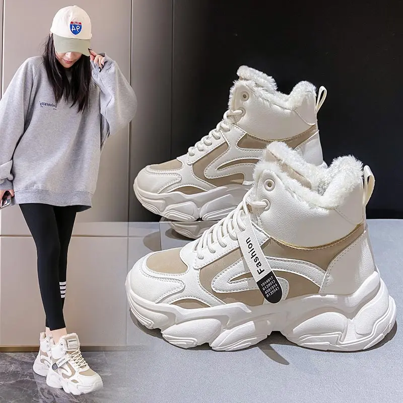 

Женские повседневные кроссовки на высокой подошве, Женские спортивные туфли для бега и тенниса, Черная спортивная обувь для женщин, кроссов...