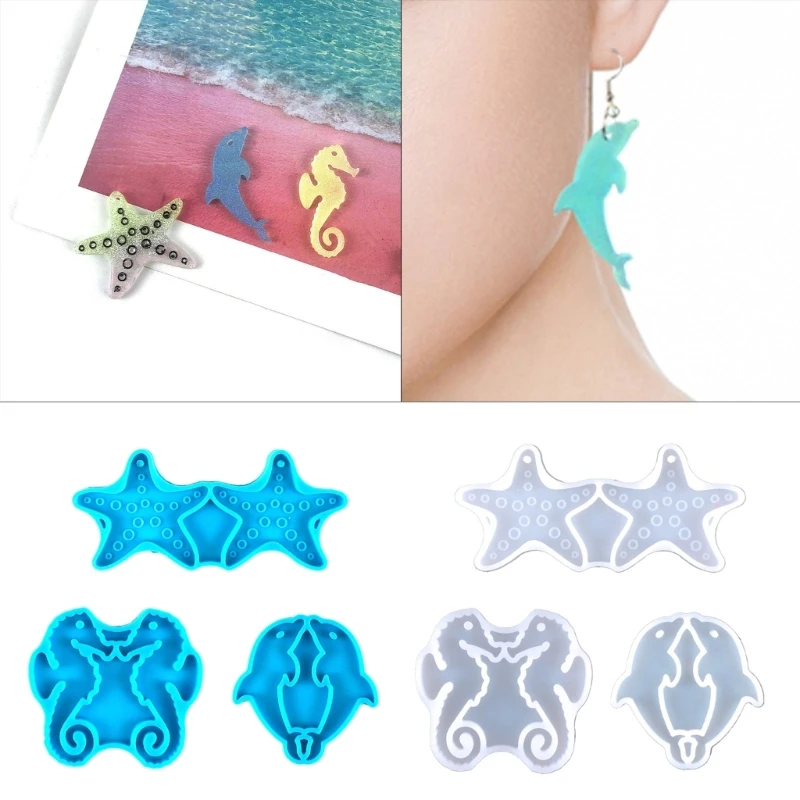 

Earrings Resin Molds Dolphin Pendant Charms Silicone Mold Jewelry Making Mold