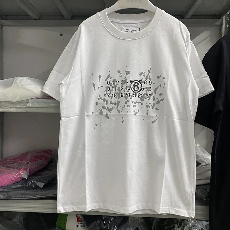 

High Quality Cotton Men Women Fashion Graffiti MM6 Margiela T-Shirt Short Sleeve