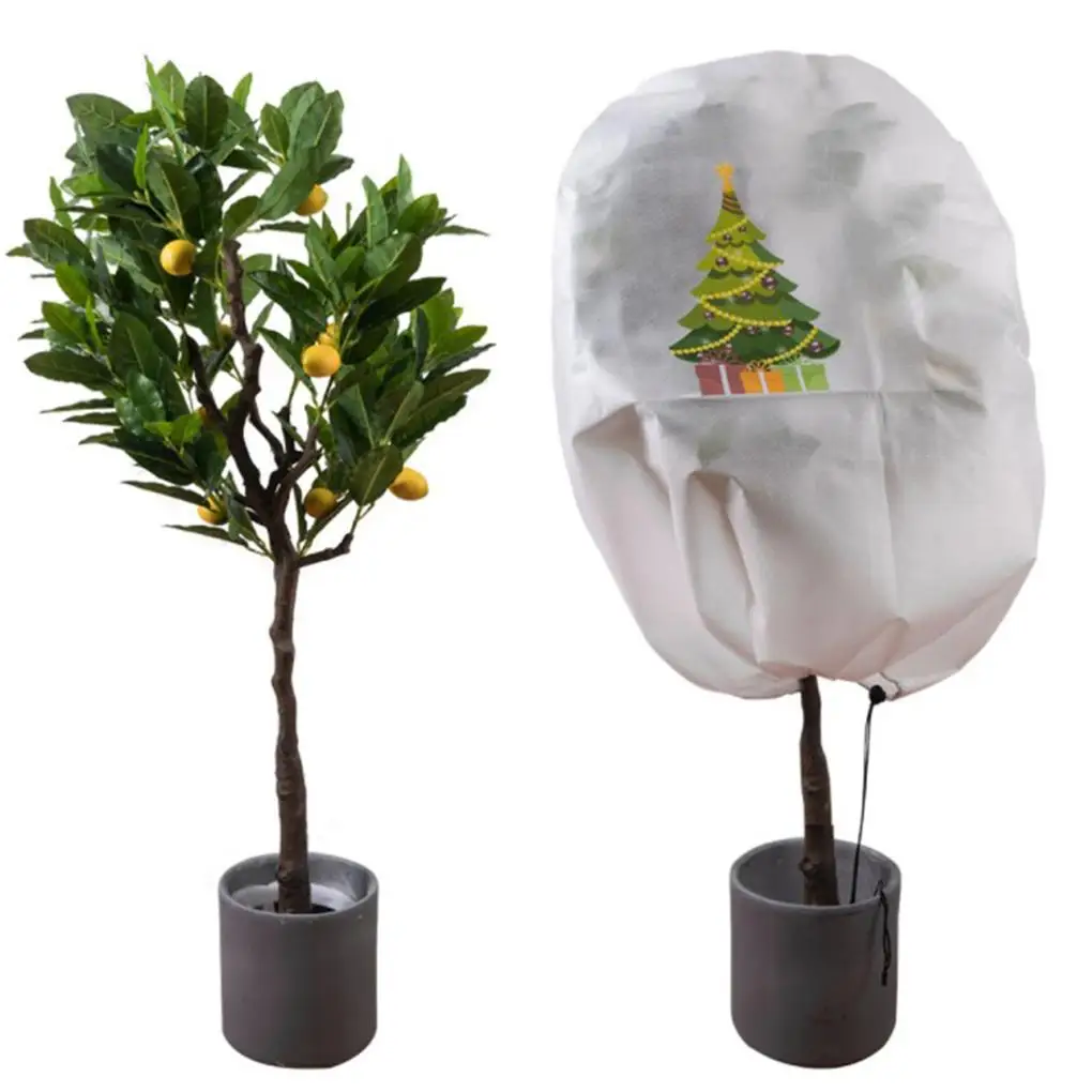 

Winter Plant Frost Protection Cover Anti Freeze Reusable Covers Jacket with Drawstring Cover for Garden Plants Vegetable