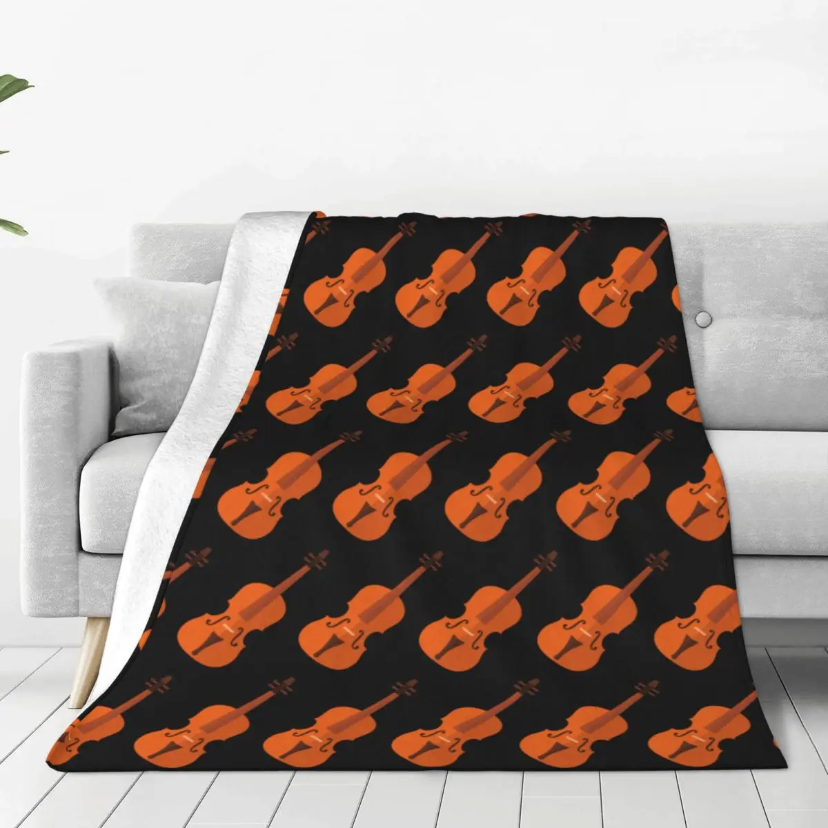 

Violin Soft Fleece Throw Blanket Warm and Cozy for All Seasons Comfy Microfiber Blanket for Couch Sofa Bed 40"x30"