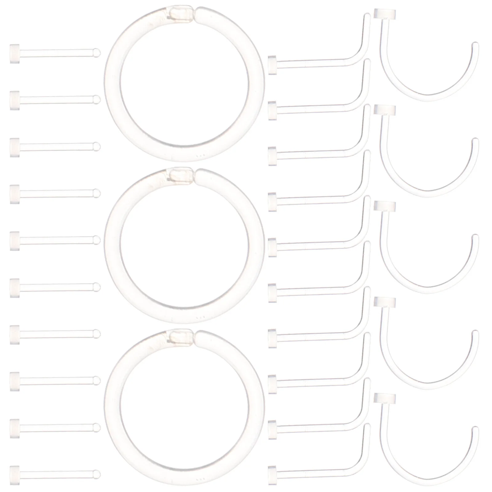 

32 Pcs Clear Nose Ring Practical Rings Set 1x1cm Hoops Delicate Pp Supplies Miss