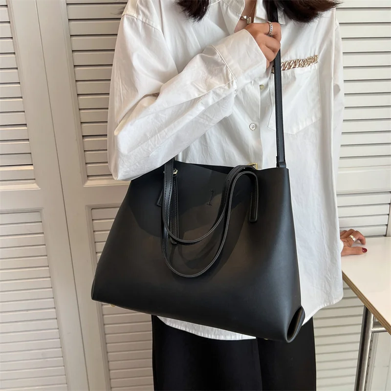 

Large Capacity Leather Shoulder Bags For Women Fashion Daily PU Messenger Handbags Female Ladies All-match Elegant Handbags