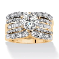 2pcs 100 18k gold wedding band rings earrings set princess cut square diamond rings for women