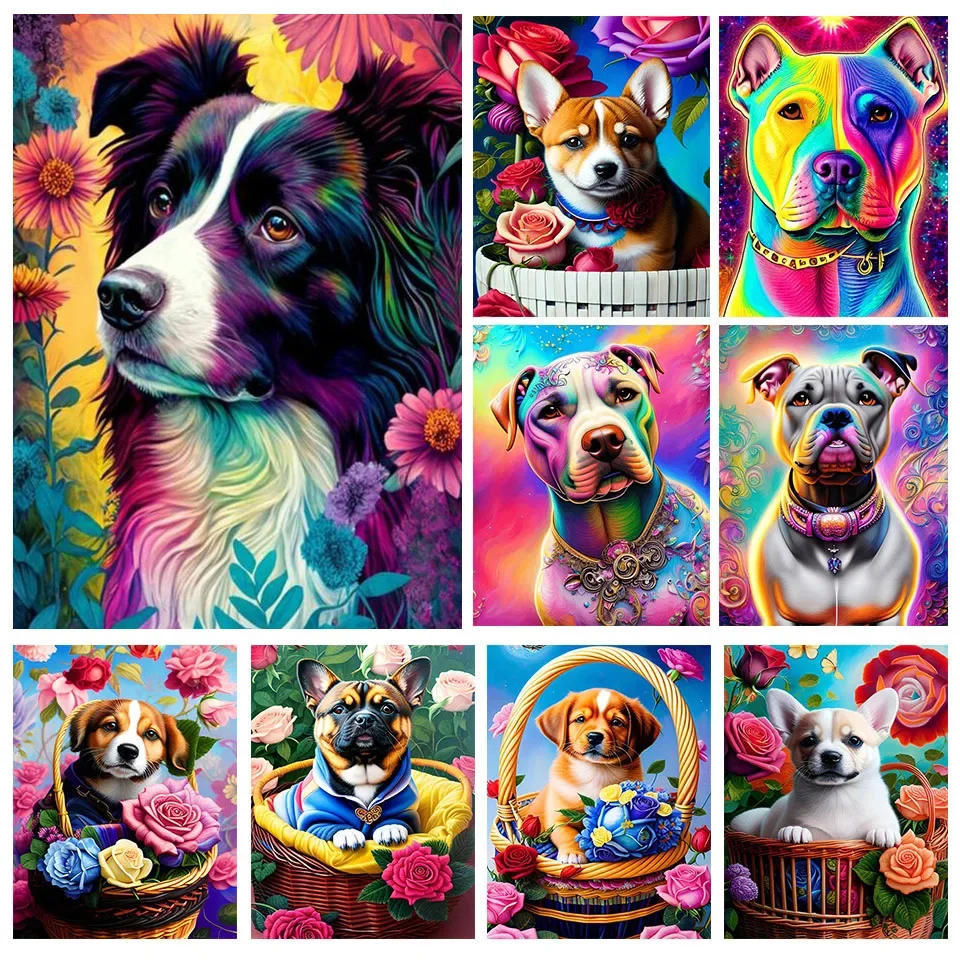 Алмазная живопись с французским бульдогом, новинка, красочная милая собака 5D «сделай сам», полная мозаика, вышивка животными, ручная работа, подарок, Настенный декор G158