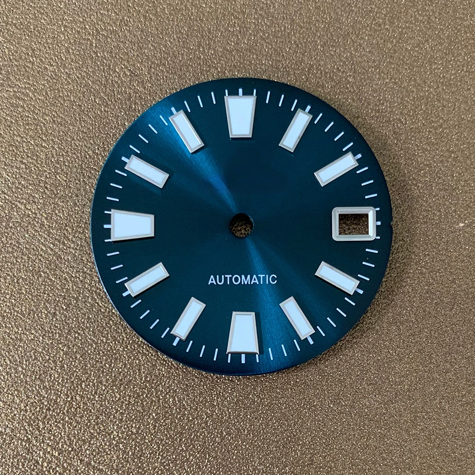 GS Watch Dial Accessories Sunstripe GS Green Luminous Stripe Dial 28.5mm for NH35 NH36 Caliber Men Watch Accessories