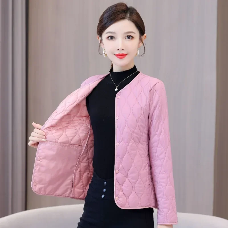 Осенне-зимняя элегантная женская новая утепленная хлопковая куртка с бархатной