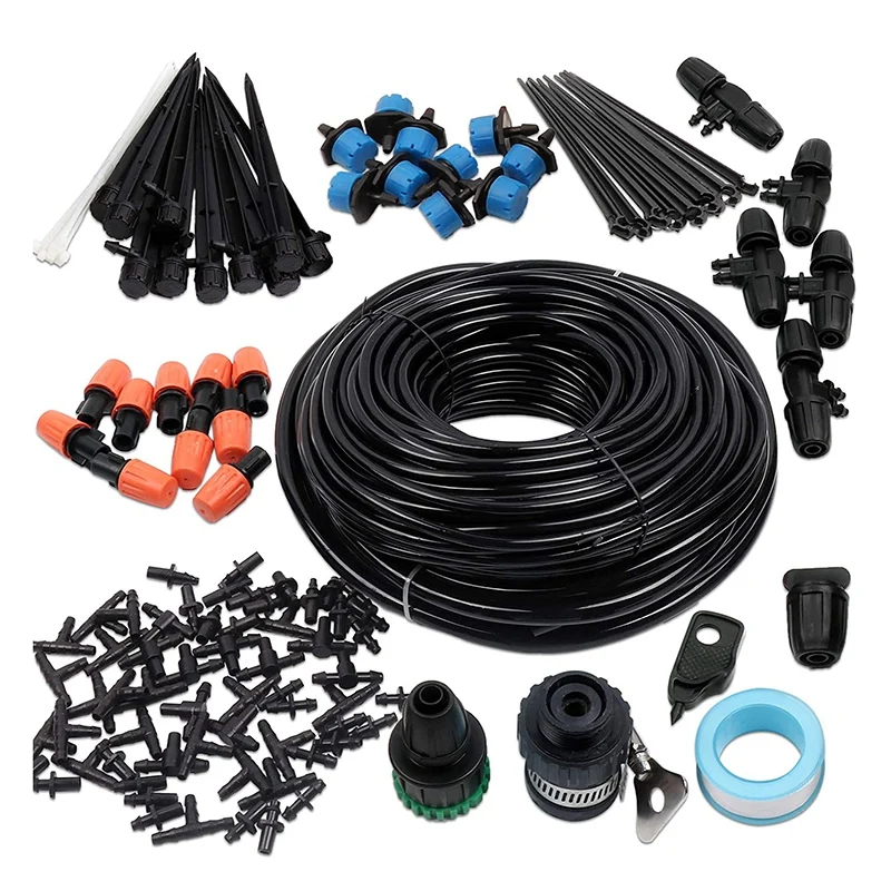

121Pcs 45M Mini Drip Irrigation System Kit With Adjustable Nozzle Sprinkler Sprayer And Dripper Automatic Watering Kit