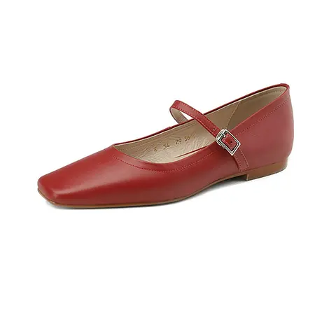 Женские туфли на плоской подошве QUTAA, бежевые туфли из натуральной кожи, с квадратным носком, размеры 34-40, для осени и зимы, 2024