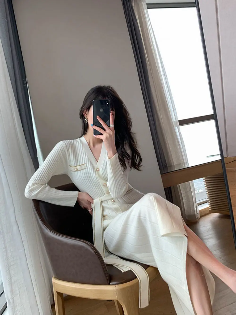 

Women's Fashion Knit Dresses Spring Autumn Vintage Style Black Dresses