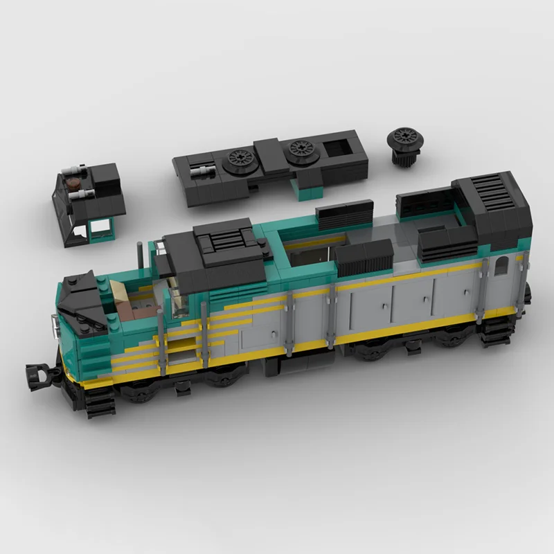 Фото Железнодорожный поезд Moc Building Bricks Via Rail - модель локомотива F40PH-2D, технологические блоки, подарок, рождественская игрушка, набор для самостоятельной сборки №3