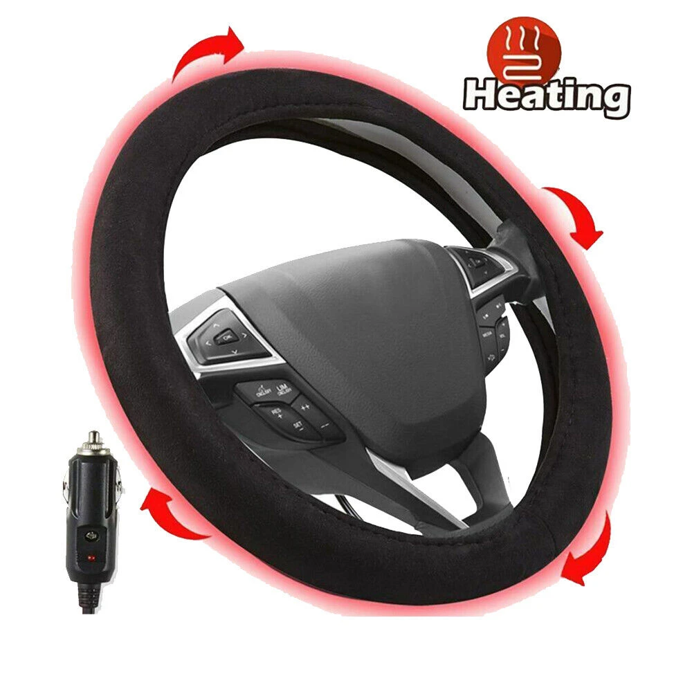 

Heated Car Steering Wheel Cover Heating Handle Cover 2022 Upgraded 12V Hand Warmer Winter Leather Case for Steering Wheel