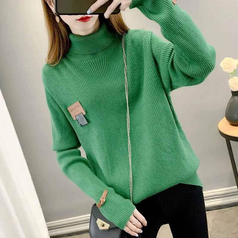 

Свободный свитер, весна 2022, женская модная одежда, пуловер в Корейском стиле, Топ с длинным рукавом, водолазка, женский джемпер, Джерси для же...