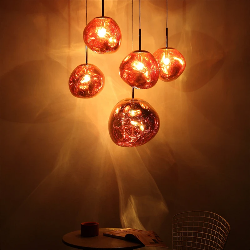 Lámpara de araña de bola de cristal de Lava Irregular, creativa italiana, para restaurante, cafetería, Bar, sala de estar, dormitorio, lámpara de mesa, lámpara de pie