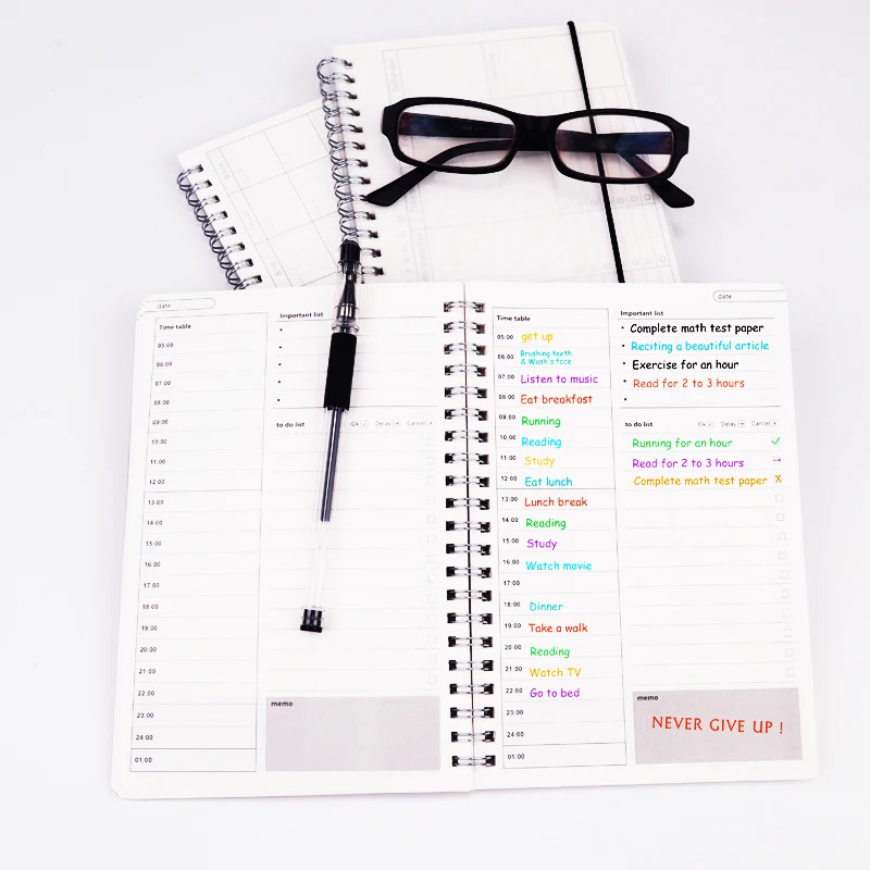 

New 2021 Notebooks Agenda Daily Weekly Monthly Plan Spiral Organizer A5 Note Books Monthly Transparent Schedule Agenda Planner