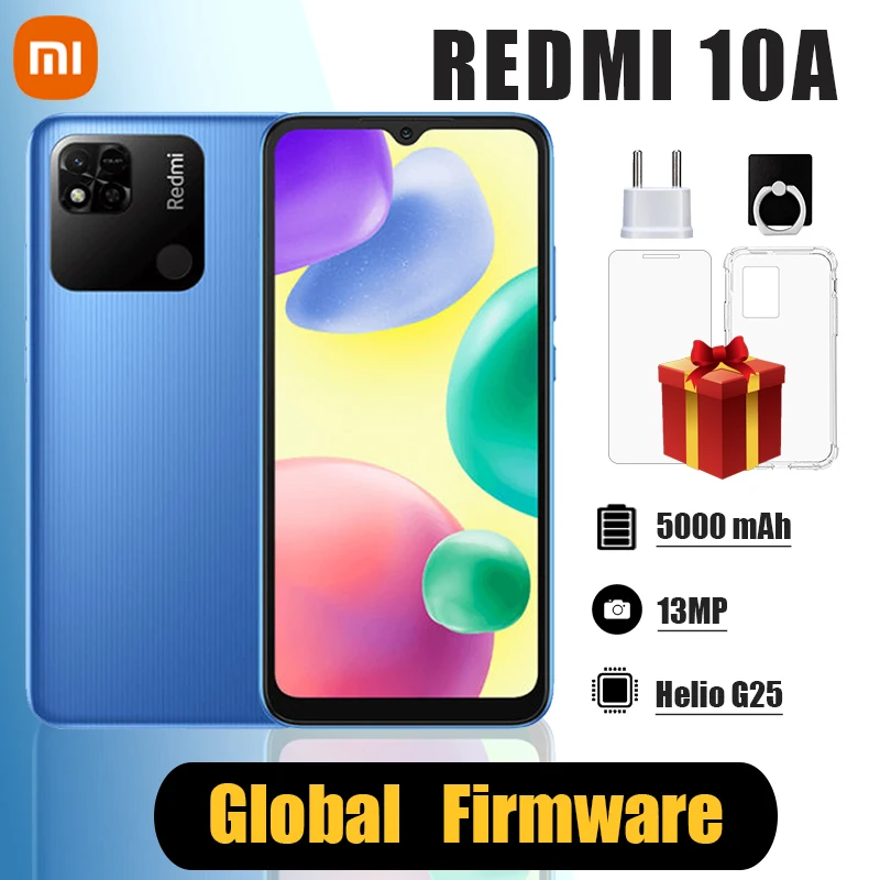 Global ROM Xiaomi Redmi 10A 10 A  Smartphone 5000mAh 6.53 MTK Helio G25 Octa Core 13MP Camera