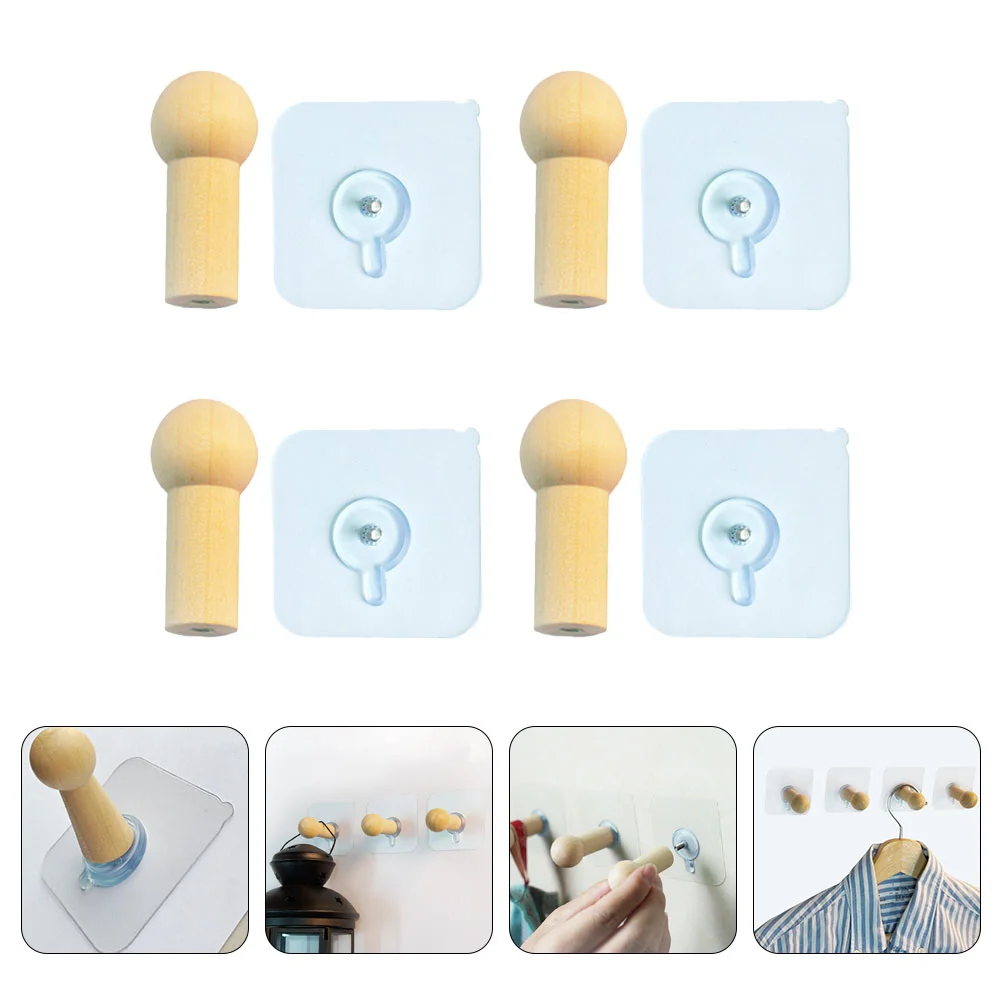 

4Pcs Nail-free Clothes Hooks Nordic Coat Hooks Household Wall Hooks Clothes Accessory
