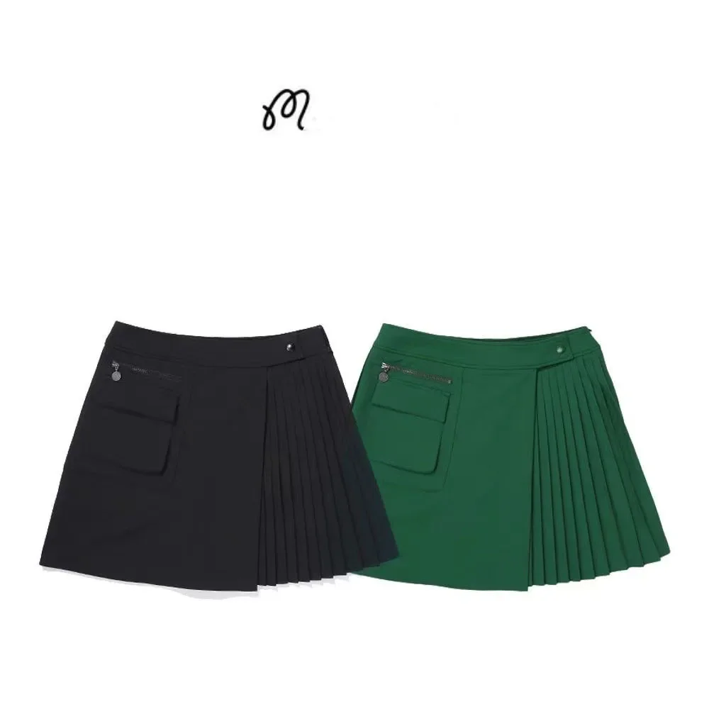 

Корейская женская короткая юбка с карманами, облегающая, тонкая, Спортивная, Повседневная и универсальная, в классическом стиле