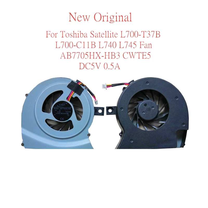 Новый оригинальный охлаждающий вентилятор для процессора ноутбука Toshiba Satellite L700-T37B L740 L745 вентилятор L700-C11B CWTE5 DC5V 0.5A