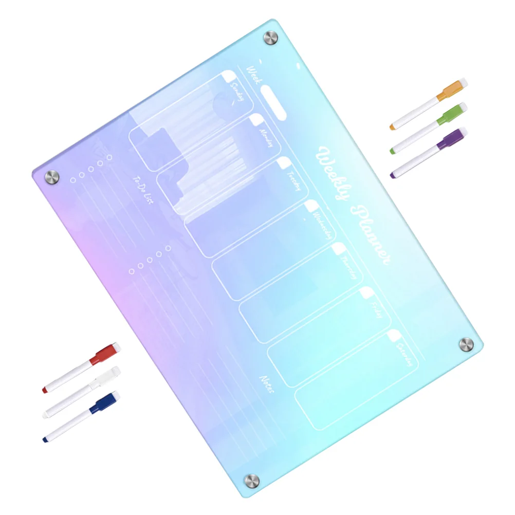 

1 Set Weekly Planner Board Schedule Board Dry Erasable To Do List Board Transparent Magnetic Board