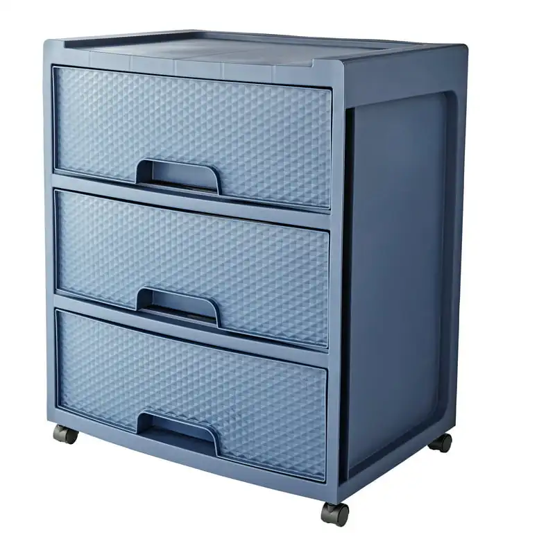 

Drawer Wide Diamond Plastic Storage Cart, Cove Blue